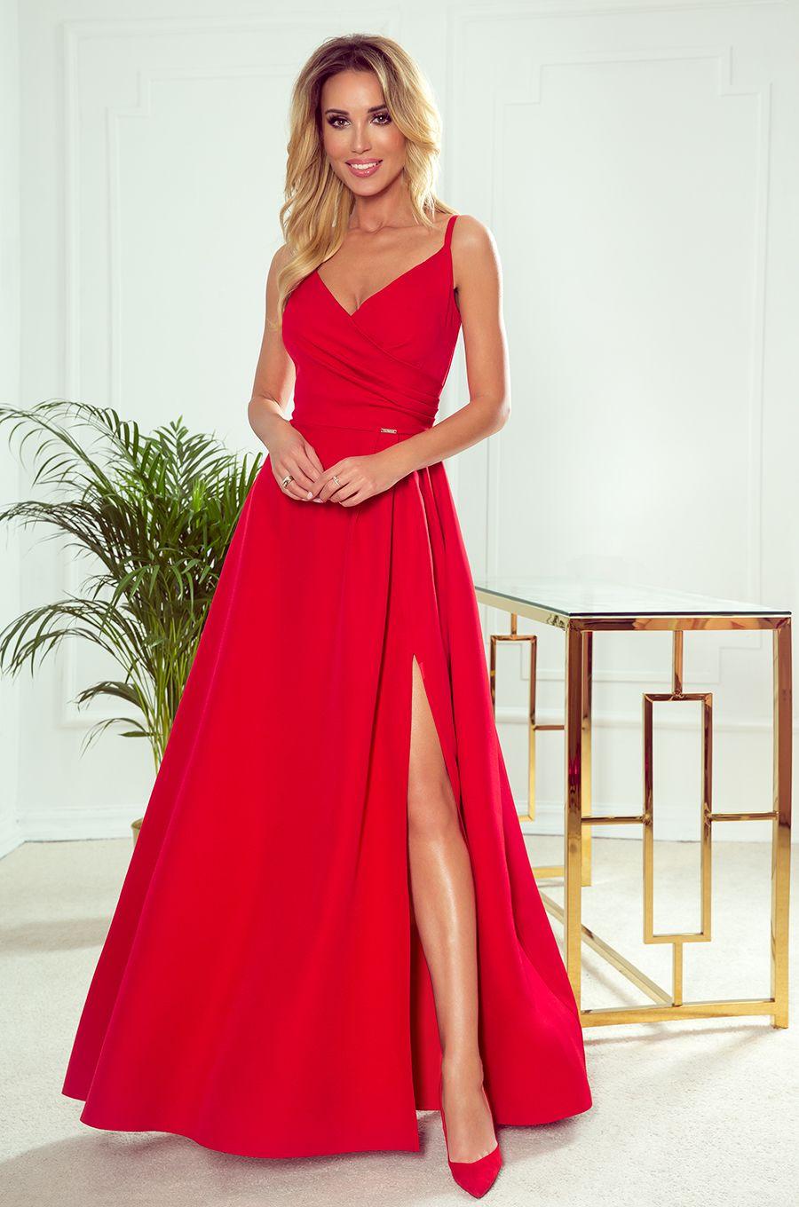 Numoco šaty dámské CHIARA I - červená - velikost L