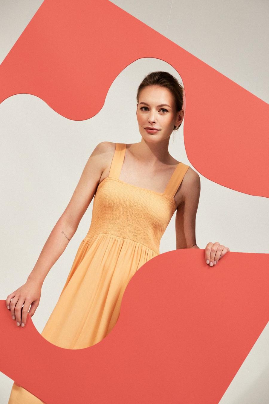 Moodo šaty dámské MERR - Oranžová - velikost L